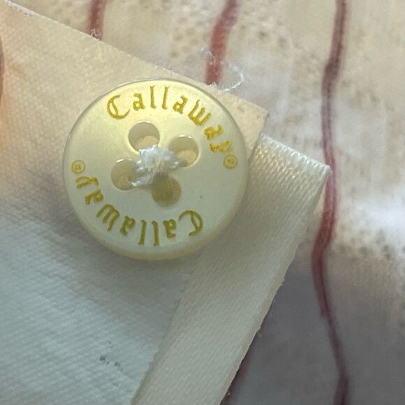 Callaway Golf Collection Polo Shirt White Red Ventilated Striped Knit Short Slee - Picture 10 of 10